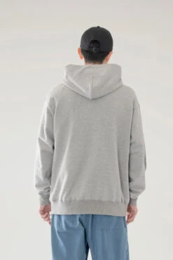 Woolrich Felpa Mountain In Misto Cotone E Nylon Cordura Con Cappuccio - Uomo - Grigio -Offerta Economica Vestiario CFWJSW0035MRUT3605 TG 1