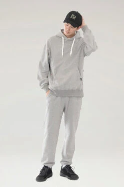 Woolrich Felpa Mountain In Misto Cotone E Nylon Cordura Con Cappuccio - Uomo - Grigio -Offerta Economica Vestiario CFWJSW0035MRUT3605 TG 4