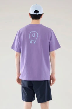 Woolrich T-shirt Sheep In Puro Cotone - Uomo - Lilla -Offerta Economica Vestiario CFWJTE0070MRUT3487 P 1