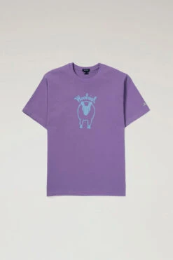 Woolrich T-shirt Sheep In Puro Cotone - Uomo - Lilla -Offerta Economica Vestiario CFWJTE0070MRUT3487 P 3