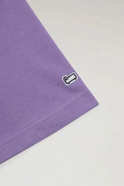 Woolrich T-shirt Sheep In Puro Cotone - Uomo - Lilla -Offerta Economica Vestiario CFWJTE0070MRUT3487 P 4