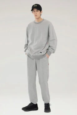 Woolrich Pantaloni Sportivi In Misto Cotone Felpato E Nylon Cordura - Uomo - Grigio -Offerta Economica Vestiario CFWJTR0058MRUT3605 TG 3