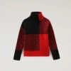 Woolrich Maglione A Collo Alto Da Bambina A Quadri In Misto Lana Merino - Bambina - Rosso -Offerta Economica Vestiario CFWKKN0075FRUF0659 5321