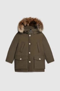 Woolrich Arctic Parka Da Bambino Con Pelliccia Removibile - Bambino - Verde