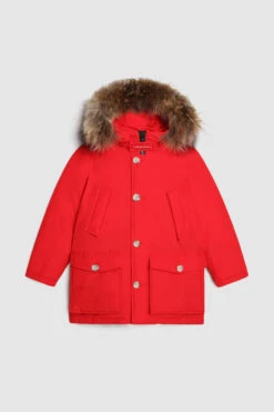 Woolrich Arctic Parka Da Bambino Con Pelliccia Removibile - Bambino - Rosso