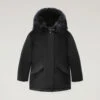 Woolrich Arctic Parka Luxury In Urban Touch Da Bambina Con Pelliccia Di Cashmere - Bambina - Nero