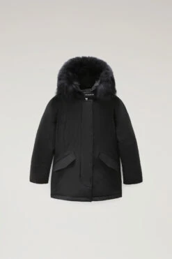 Woolrich Arctic Parka Luxury In Urban Touch Da Bambina Con Pelliccia Di Cashmere - Bambina - Nero