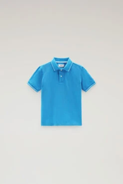 Woolrich Polo Monterey Da Bambino In Cotone Piquet Elasticizzato - Bambino - Blu