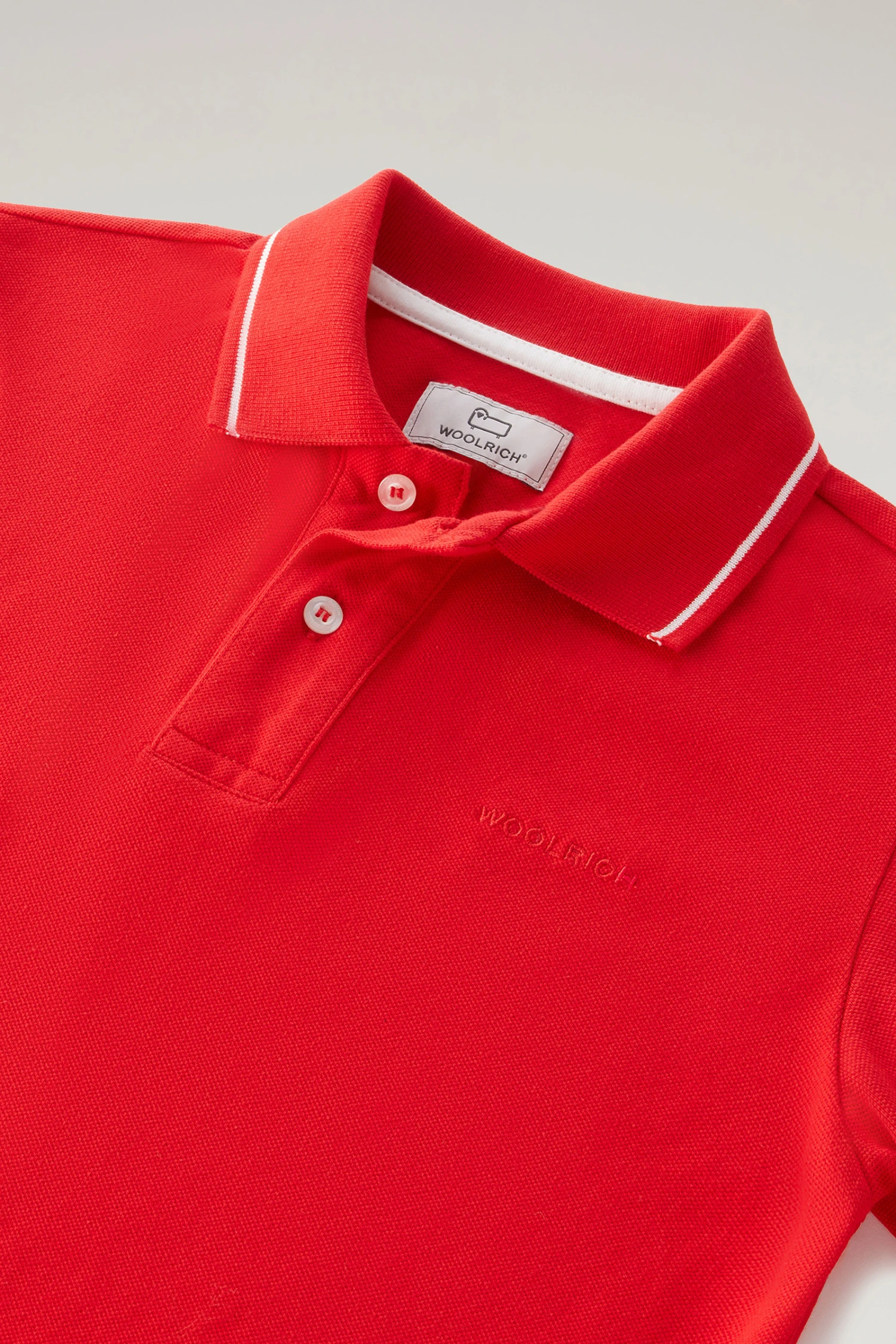Woolrich Polo Monterey Da Bambino In Cotone Piquet Elasticizzato - Bambino - Rosso 5 Woolrich Polo Monterey Da Bambino In Cotone Piquet Elasticizzato - Bambino - Rosso - immagine 3