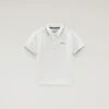 Woolrich Polo Monterey Da Bambino In Cotone Piquet Elasticizzato - Bambino - Bianco -Offerta Economica Vestiario CFWKPO0032MRUT2224 8270