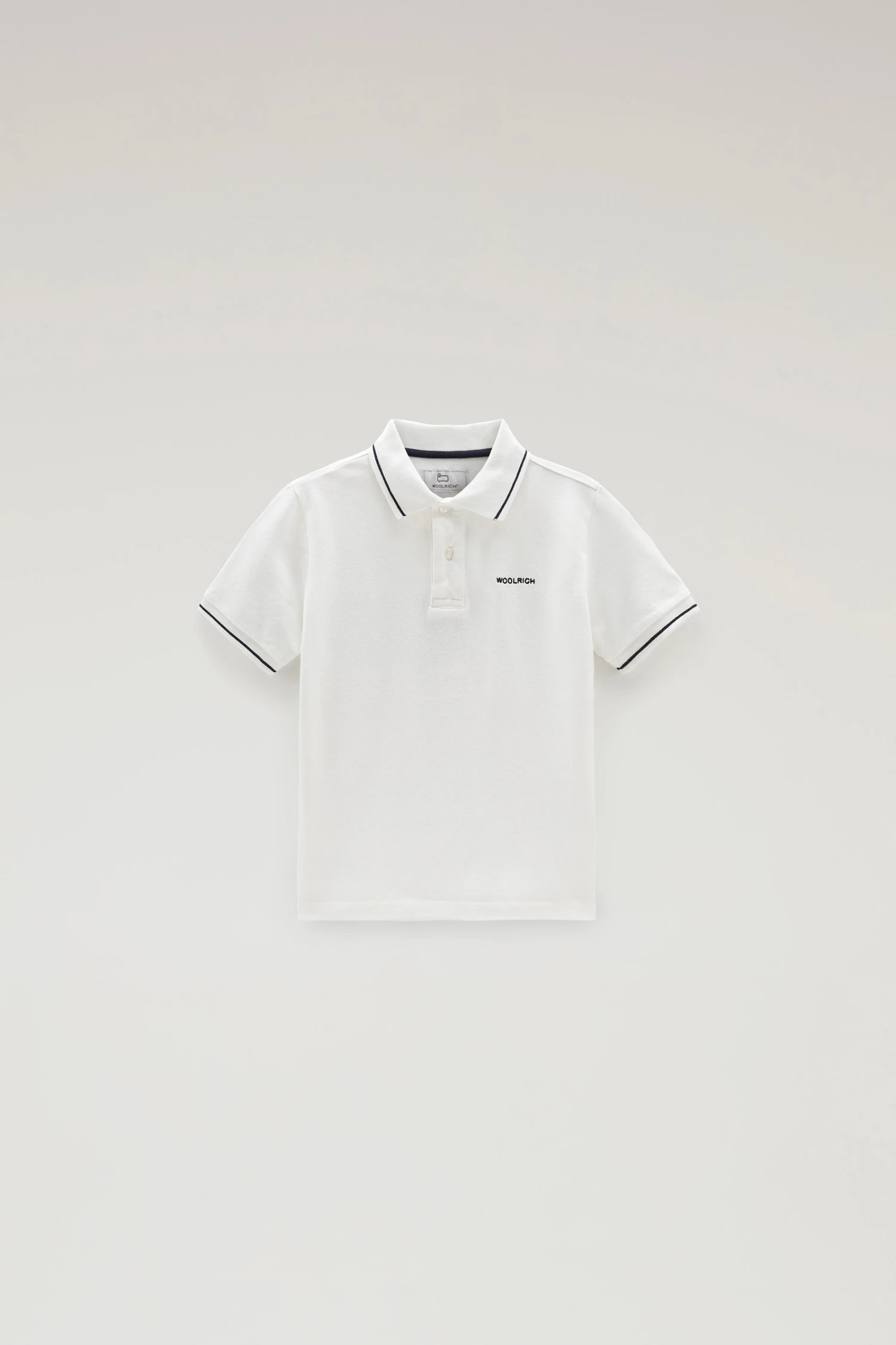 Woolrich Polo Monterey Da Bambino In Cotone Piquet Elasticizzato - Bambino - Bianco 3 Woolrich Polo Monterey Da Bambino In Cotone Piquet Elasticizzato - Bambino - Bianco