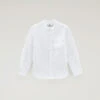 Woolrich Camicia Da Bambino In Misto Lino E Cotone - Bambino - Bianco -Offerta Economica Vestiario CFWKSI0059MRUT3377 8270