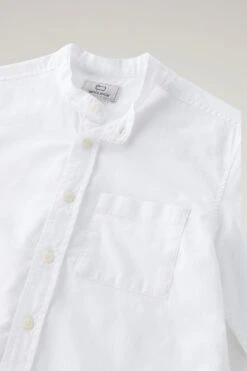 Woolrich Camicia Da Bambino In Misto Lino E Cotone - Bambino - Bianco -Offerta Economica Vestiario CFWKSI0059MRUT3377 8270 2