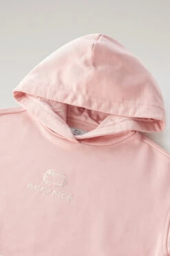 Woolrich Felpa Essential Da Bambina In Puro Cotone Con Cappuccio - Bambina - Rosa -Offerta Economica Vestiario CFWKSW0162FRUT3454 4382 2