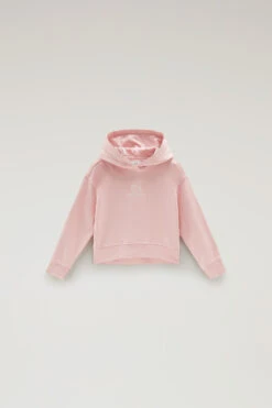 Woolrich Felpa Essential Da Bambina In Puro Cotone Con Cappuccio - Bambina - Rosa
