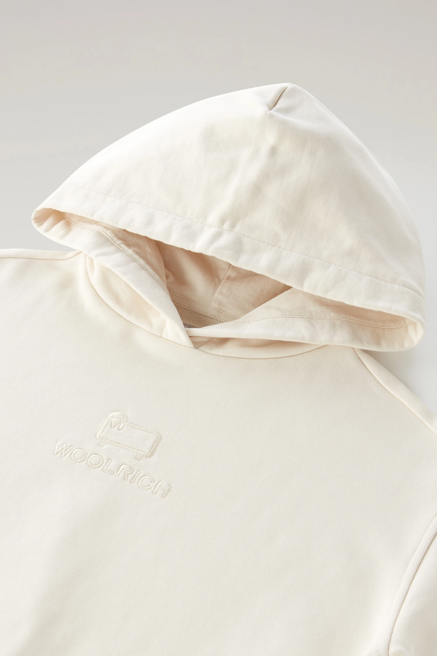 Woolrich Felpa Essential Da Bambina In Puro Cotone Con Cappuccio - Bambina - Bianco 5 Woolrich Felpa Essential Da Bambina In Puro Cotone Con Cappuccio - Bambina - Bianco - immagine 3