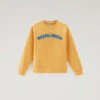 Woolrich Felpa Girocollo Varsity Da Bambino In Puro Cotone - Bambino - Giallo -Offerta Economica Vestiario CFWKSW0168MRUT3454 2165