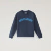 Woolrich Felpa Girocollo Varsity Da Bambino In Puro Cotone - Bambino - Blu -Offerta Economica Vestiario CFWKSW0168MRUT3454 3989