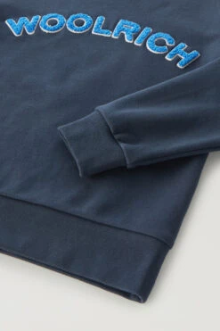 Woolrich Felpa Girocollo Varsity Da Bambino In Puro Cotone - Bambino - Blu -Offerta Economica Vestiario CFWKSW0168MRUT3454 3989 3