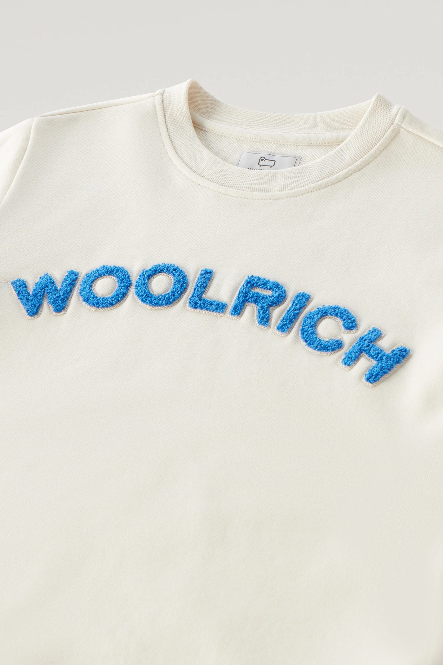 Woolrich Felpa Girocollo Varsity Da Bambino In Puro Cotone - Bambino - Bianco 5 Woolrich Felpa Girocollo Varsity Da Bambino In Puro Cotone - Bambino - Bianco - immagine 3