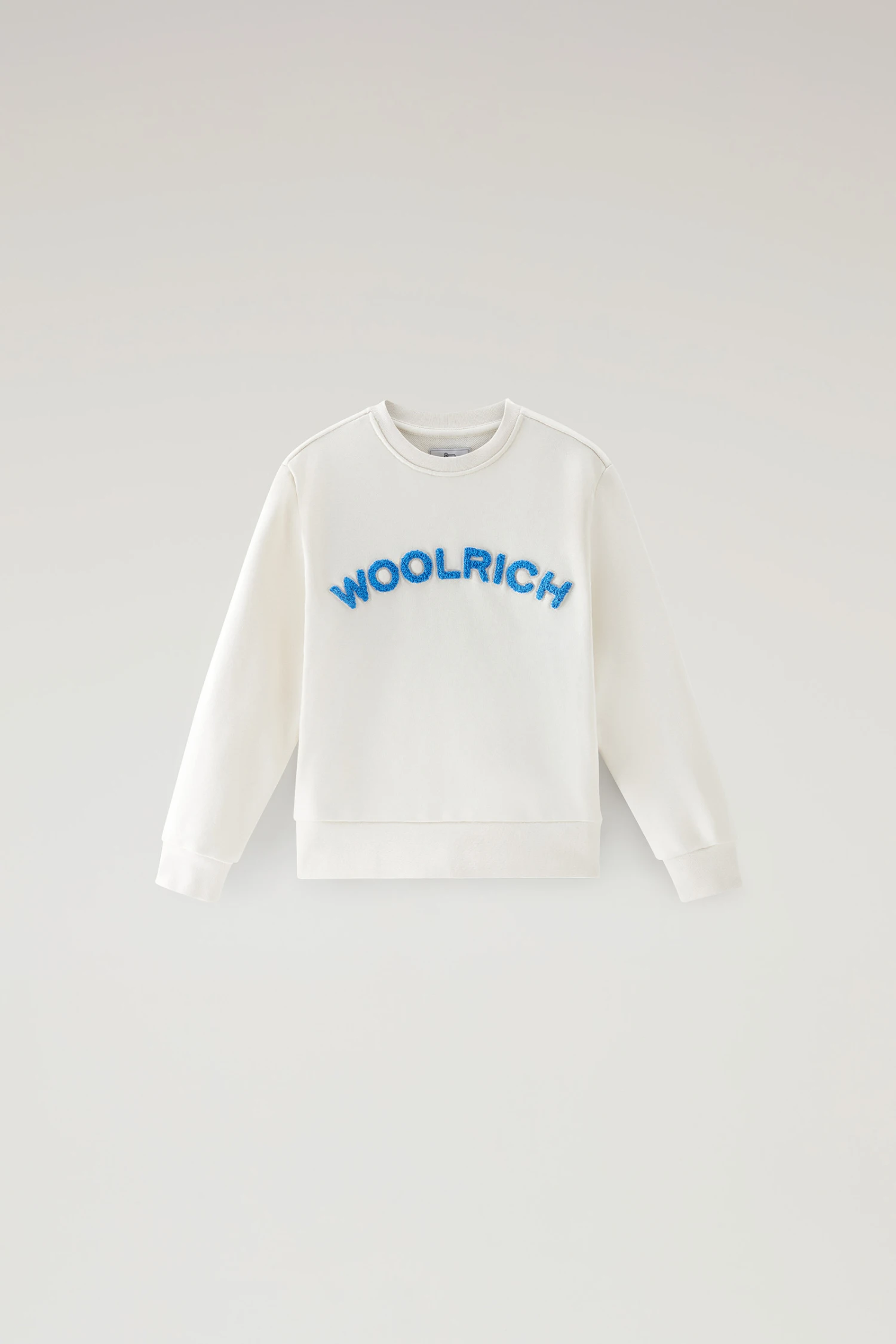 Woolrich Felpa Girocollo Varsity Da Bambino In Puro Cotone - Bambino - Bianco 3 Woolrich Felpa Girocollo Varsity Da Bambino In Puro Cotone - Bambino - Bianco
