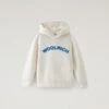 Woolrich Felpa Con Cappuccio Varsity Da Bambino In Puro Cotone - Bambino - Bianco 2 Woolrich Felpa Con Cappuccio Varsity Da Bambino In Puro Cotone - Bambino - Bianco -Offerta Economica Vestiario CFWKSW0170MRUT3454 8743