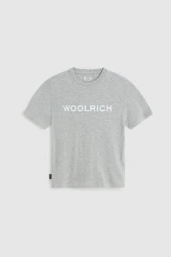 Woolrich Maglietta Da Bambino In Cotone Organico Con Logo - Bambino - Grigio
