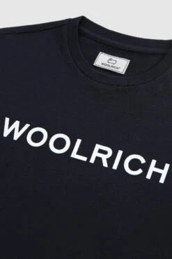 Woolrich Maglietta Da Bambino In Cotone Organico Con Logo - Bambino - Blu -Offerta Economica Vestiario CFWKTE0097MRUT2926 3989 2