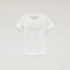 Woolrich Maglietta Da Bambina In Puro Cotone Con Logo - Bambina - Bianco