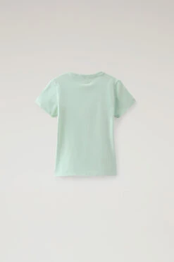 Woolrich Maglietta Da Bambina Con Stampa In Puro Cotone - Bambina - Verde -Offerta Economica Vestiario CFWKTE0119FRUT1486 6585 1
