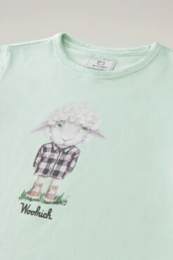 Woolrich Maglietta Da Bambina Con Stampa In Puro Cotone - Bambina - Verde -Offerta Economica Vestiario CFWKTE0119FRUT1486 6585 2