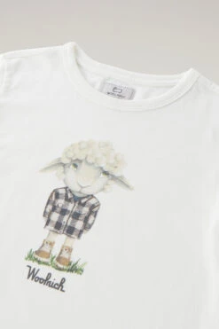 Woolrich Maglietta Da Bambina Con Stampa In Puro Cotone - Bambina - Bianco -Offerta Economica Vestiario CFWKTE0119FRUT1486 8270 2