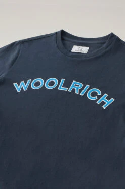 Woolrich Maglietta Varsity Da Bambino In Puro Cotone - Bambino - Blu -Offerta Economica Vestiario CFWKTE0125MRUT1486 3989 2