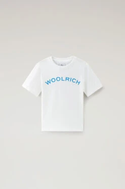 Woolrich Maglietta Varsity Da Bambino In Puro Cotone - Bambino - Bianco