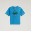 Woolrich Maglietta Da Bambino In Cotone Con Stampa - Bambino - Blu