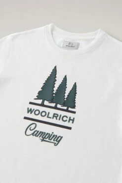 Woolrich Maglietta Da Bambino In Cotone Con Stampa - Bambino - Bianco -Offerta Economica Vestiario CFWKTE0127MRUT1486 8270 2