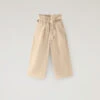 Woolrich Pantaloni A Vita Alta Da Bambina In Popeline Di Puro Cotone - Bambina - Beige -Offerta Economica Vestiario CFWKTR0098FRUT3376 4377