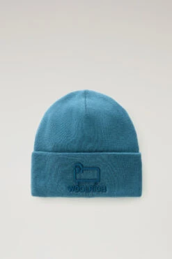 Woolrich Berretto Unisex In Cotone Misto Lana - Unisex - Blu