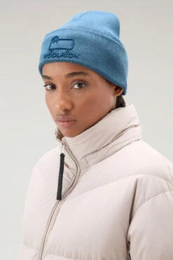 Woolrich Berretto Unisex In Cotone Misto Lana - Unisex - Blu -Offerta Economica Vestiario CFWOAC0172MRUF0588 31093 4