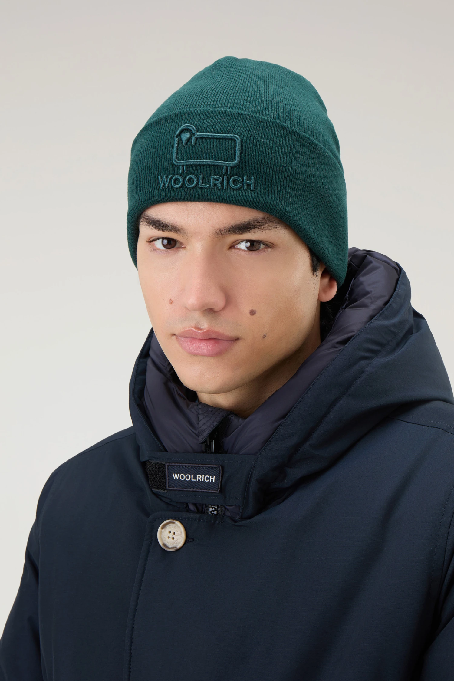 Woolrich Berretto Unisex In Cotone Misto Lana - Unisex - Verde 6 Woolrich Berretto Unisex In Cotone Misto Lana - Unisex - Verde - immagine 4
