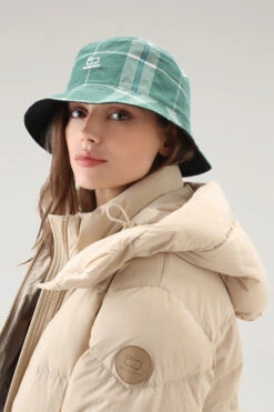 Woolrich Cappello Double Face In Puro Cotone - Unisex - Verde -Offerta Economica Vestiario CFWOAC0214MRUT3326 6588 4