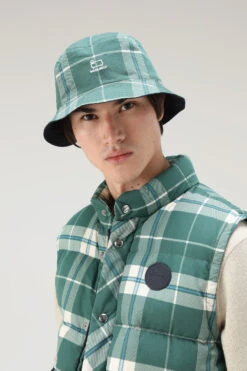 Woolrich Cappello Double Face In Puro Cotone - Unisex - Verde -Offerta Economica Vestiario CFWOAC0214MRUT3326 6588 7
