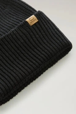 Woolrich Berretto A Costine In Pura Lana Vergine - Uomo - Nero -Offerta Economica Vestiario CFWOAC0233MRUF0428 100 2