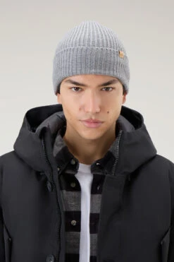 Woolrich Berretto A Costine In Pura Lana Vergine - Uomo - Grigio -Offerta Economica Vestiario CFWOAC0233MRUF0428 117 3