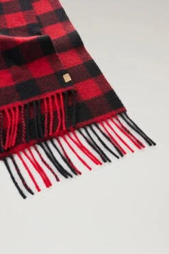 Woolrich Sciarpa A Quadri In Misto Lana - Uomo - Rosso -Offerta Economica Vestiario CFWOAC0234MRUT3237 5321 2