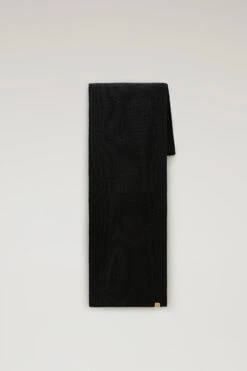 Woolrich Sciarpa A Costine In Pura Lana Vergine Merino - Uomo - Nero