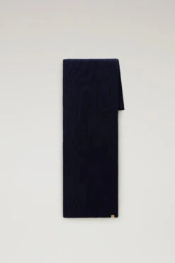 Woolrich Sciarpa A Costine In Pura Lana Vergine Merino - Uomo - Blu