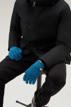 Woolrich Guanti A Costine In Pura Lana Vergine Merino - Uomo - Blu -Offerta Economica Vestiario CFWOAC0236MRUF0428 31093 3