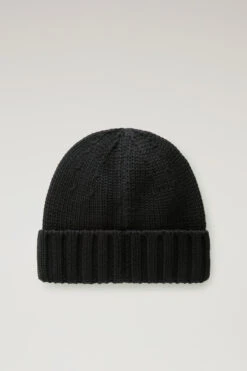 Woolrich Berretto In Pura Lana Vergine Merino Con Logo - Uomo - Nero -Offerta Economica Vestiario CFWOAC0238MRUF0428 100 1