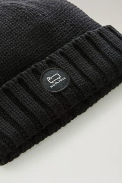 Woolrich Berretto In Pura Lana Vergine Merino Con Logo - Uomo - Nero -Offerta Economica Vestiario CFWOAC0238MRUF0428 100 2